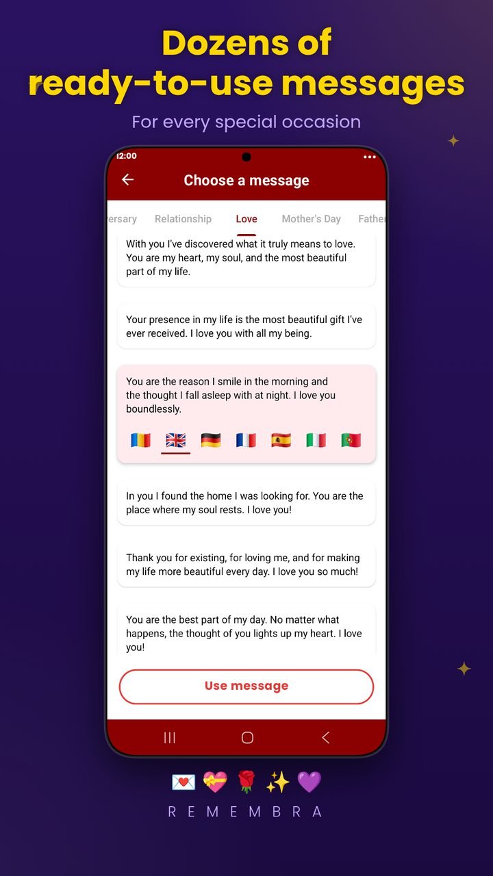 Remembra — ready-to-use messages